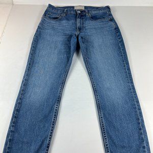 Everlane Jeans Women's 28 Ankle Mid Rise Skinny Blue Fade Whiskers Stretch Denim